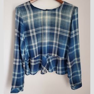 BELLA DAHL/ANTHROPOLOGIE Peplum Flannel Top